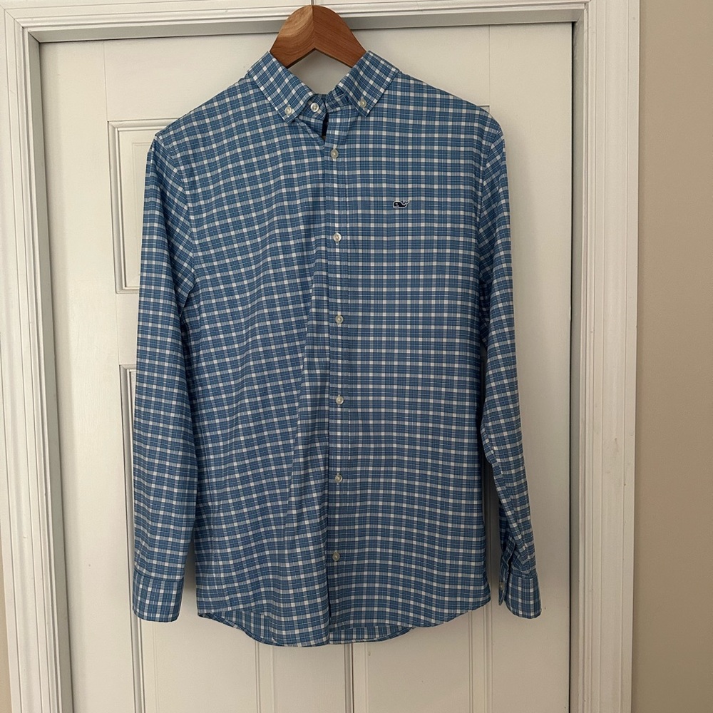 Vineyard Vines Light Blue Plaid Button Down Shirt